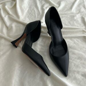 Squared Hourglass Heel Pumps
